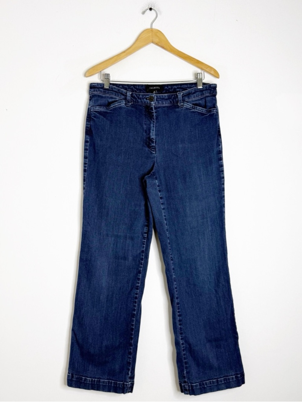 Talbots Trouser Jeans Size 12 Dark Wash Straight Leg Denim Pants Stretch